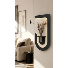 Serengeti Art Akasya Ahşap Pilli Ledli Iskandinav Tarzı Salon Duvar Rafı Modern Çiçeklik 40 x 72 cm