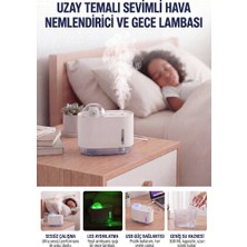Evgereçlerim Hava Nemlendirici Buhar Makinesi Uzay Ayısı LED Işıklı USB Masaüstü Çocuk Odası Için
