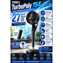Dreo Turbopoly Fanı 27 M Hava Akışı, 8 Hız Kademesi, 3 Akıllı Mod, Uzaktan Kumanda, Ayarlanabilir Yükseklik, Ultra Sessiz 20 Db, Güçlü Hava Sirkülasyonu ve Enerji Tasarrufu Sağlayan Premium Vantilatör