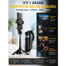 Deanb Magsafe Mıknatıslı 47.5 cm 360° Ayarlanabilir Bluetooth Alüminyum Telefon Tripod | Android Ios