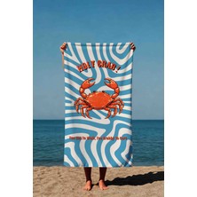 Luvis Store Holy Crab Yengeç Desenli Baskılı Plaj Havlusu