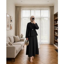 Lior Design Tesettür Düğme Detaylı Ikili Takım