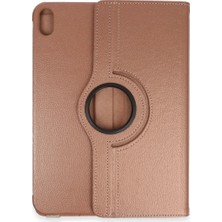 Hace Bazaar Apple Ipad 2022 10.9 (10.nesil) Kılıf 360 Tablet Deri Kılıf - Rose Gold