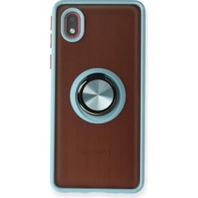Nacario Galaxy A01 Core Kılıf Montreal Yüzüklü Silikon Kapak - Buz