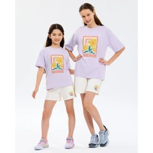 Skechers G Graphic Tee Oversize T-Shirt Büyük Kız Çocuk Lila Tshirt Sk2610019-0764