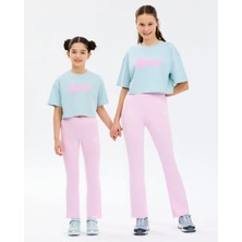 Skechers G Graphic Tee Crop T-Shirt Büyük Kız Çocuk Mavi  SK2610024-0466