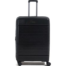Fabrika Siyah Çekçekli Sert Valiz FAB-5272 75 cm Valiz Büyük
