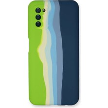 Nacario Galaxy A03S Kılıf Ebruli Lansman Silikon - Yeşil-Koyu Yeşil