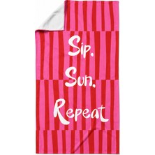 Cozy Home Heatwave Plaj Havlusu First Sip Pembe