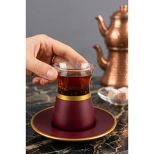 Decostyle Gold Irem Çay Seti Renkli Dekor El Yapımı Cam Paşabahçe