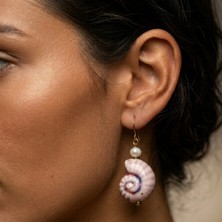 THEIA GemWorks Muir - Inci ve Hematit Taşlı El Yapımı Küpe