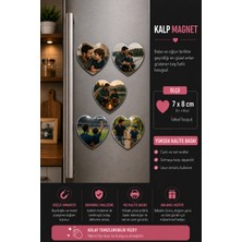 Liya Gift Collection 5'li Kalp Fotoğraf Magneti Baba ve Oğula Kişiselleştirilebilir Unutulmaz Anı Hediyesi