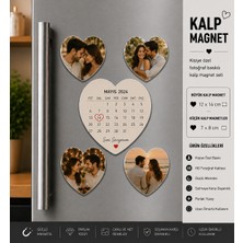 Liya Gift Collection Kalp Takvim Fotoğraf Magneti Sevgiliye Kişiselleştirilebilir Özel Tarih Anı Hediye Seti