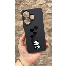 Vip Case Infinix Hot 30 Uyumlu Kalpli Panda Desenli Silikon Darbe Emici Klasik Korumalı Rubber Kılıf