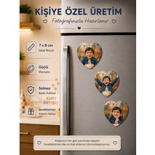 Liya Gift Collection 3 Kalpli Fotoğraf Magneti Erkek Çocuk Doğum Günü Kişiselleştirilebilir Anı Hediyesi