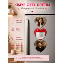 Liya Gift Collection 3 Kalpli Sevgili Fotoğraf Magneti Kişiselleştirilebilir Özel Tarih Anı Hediyesi