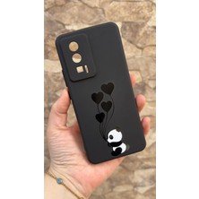 Vip Case Poco F5 Pro Uyumlu Kalpli Panda Desenli Silikon Darbe Emici Klasik Korumalı Rubber Kılıf