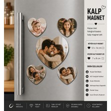 Liya Gift Collection Kalp Fotoğraf Magneti Baba ve Çocuğa Kişiselleştirilebilir Sevgi Dolu Anı Hediyesi