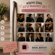 Liya Gift Collection 12'li Kare Fotoğraf Magneti Erkeğe Kişiselleştirilebilir Premium Anı Hediye Seti