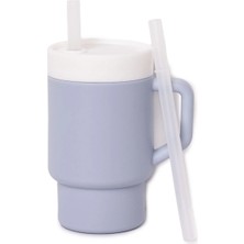 Pandish Mugley Tek Kulplu Pipetli Silikon Bardak Sky Blue (5 Adet)