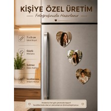 Liya Gift Collection 3 Kalpli Fotoğraf Magneti Kadına Özel Kişiselleştirilebilir Zarif Anlamlı Hediye