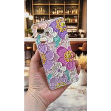 Vip Case Redmi Note 12 Pro 5g Uyumlu Mor Çiçek Desenli Şeffaf Darbe Emici Kamera Korumalı Clear Kılıf