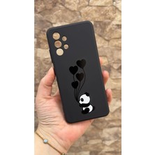 Vip Case Samsung Galaxy A32 Uyumlu Kalpli Panda Desenli Silikon Darbe Emici Klasik Korumalı Rubber Kılıf