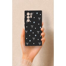 Vip Case Samsung Note 20 Ultra Uyumlu Mini Fiyonk Siyah Desenli Silikon Kılıf