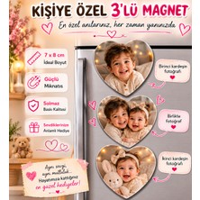 Liya Gift Collection 3 Kalpli Kardeş Anı Magneti Kişiselleştirilebilir Fotoğraflı Kardeşlik Hatırası Hediyesi
