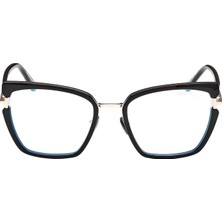 Tom Ford Numarasız Mavi Işık Korumalı Kadın Gözlük – Kelebek Siyah Metal Çerçeve, Mavi Işık Filtreli Cam, UV400 Korumalı FT5984-B 001 54