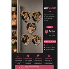Liya Gift Collection 5'li Kalp Nişan Fotoğraf Magneti Kişiselleştirilebilir Söz ve Nişan Anısı Hediyesi