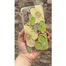 Vip Case Galaxy A26 Uyumlu Yeşil Çiçek Desenli Şeffaf Darbe Emici Kamera Korumalı Clear Kılıf