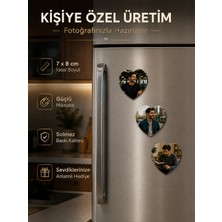 Liya Gift Collection 3 Kalpli Fotoğraf Magneti Erkeğe Özel Kişiselleştirilebilir Romantik Anlamlı Hediye