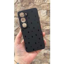 Vip Case Vivo V40 Lite 5g Uyumlu Mini Siyah Yıldız Desenli Silikon Darbe Emici Klasik Korumalı Rubber Kılıf