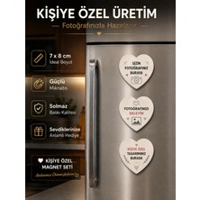 Liya Gift Collection 3'lü Kalp Fotoğraf Magneti Kişiselleştirilebilir Istenilen Fotoğraflarla Özel Hediye Seti