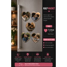 Liya Gift Collection 5'li Kalp Fotoğraf Magneti Anne ve Oğula Kişiselleştirilebilir Sevgi Dolu Anı Hediyesi