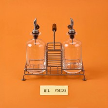 Arow Julia Metal 2'li Cam Yağlık - Şeffaf / Gri - 200 ml