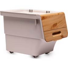 Motek Tekerlekli Bambu Organizer 12 Lt