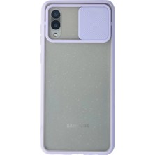 Sepetopia Samsung Galaxy A02 Kılıf Palm Buzlu Kamera Sürgülü Silikon - Lila