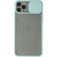 Sepetopia Apple iPhone 11 Pro Max Kılıf Palm Buzlu Kamera Sürgülü Silikon - Turkuaz