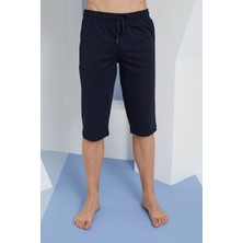 Kly Erkek Lacivert Ince Tek Alt Çok Rahat Pamuk Kapri Pijama