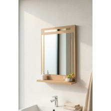 Moemi Özel Tasarım Raflı Banyo Aynası Siyah Gold Pleksi , Lavabo, Wc , Dresuar , Koridor, Dik Ayna