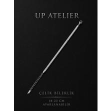 Up Atelier Ayarlanabilir Boyu Paslanmaz Çelik Yassı Erkek Bileklik
