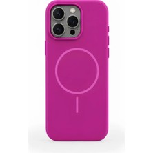 Velvoria iPhone 15 Pro Aura Akıllı Magsafe Animasyonlu Silikon Kılıf Fuşya