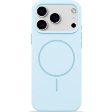 Velvoria iPhone 17 Pro Max Aura Akıllı Magsafe Animasyonlu Silikon Kılıf Açık Mavi