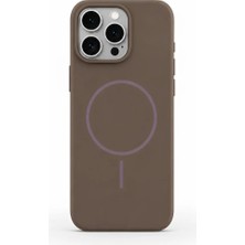 Velvoria iPhone 14 Pro Max Aura Akıllı Magsafe Animasyonlu Silikon Kılıf Kahverengi