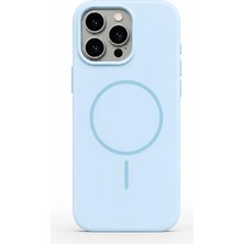 Velvoria iPhone 14 Pro Max Aura Akıllı Magsafe Animasyonlu Silikon Kılıf Açık Mavi