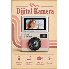 Seyutech Retro Mini Dijital Kamera 1080P Hd 1.47 Inç Flip Ekranlı Flaşlı Selfie Video Vlog Kamerası