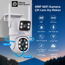 3dcool 3D-1200WF Hieasy 4mp 2 Kameralı Pt Hareketli Wi-Fi Kablosuz Kamera