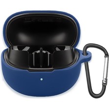 Caseonn Qcy HT08 Melobuds Pro Kılıf Askı Aparatlı Mat Silikon Lacivert